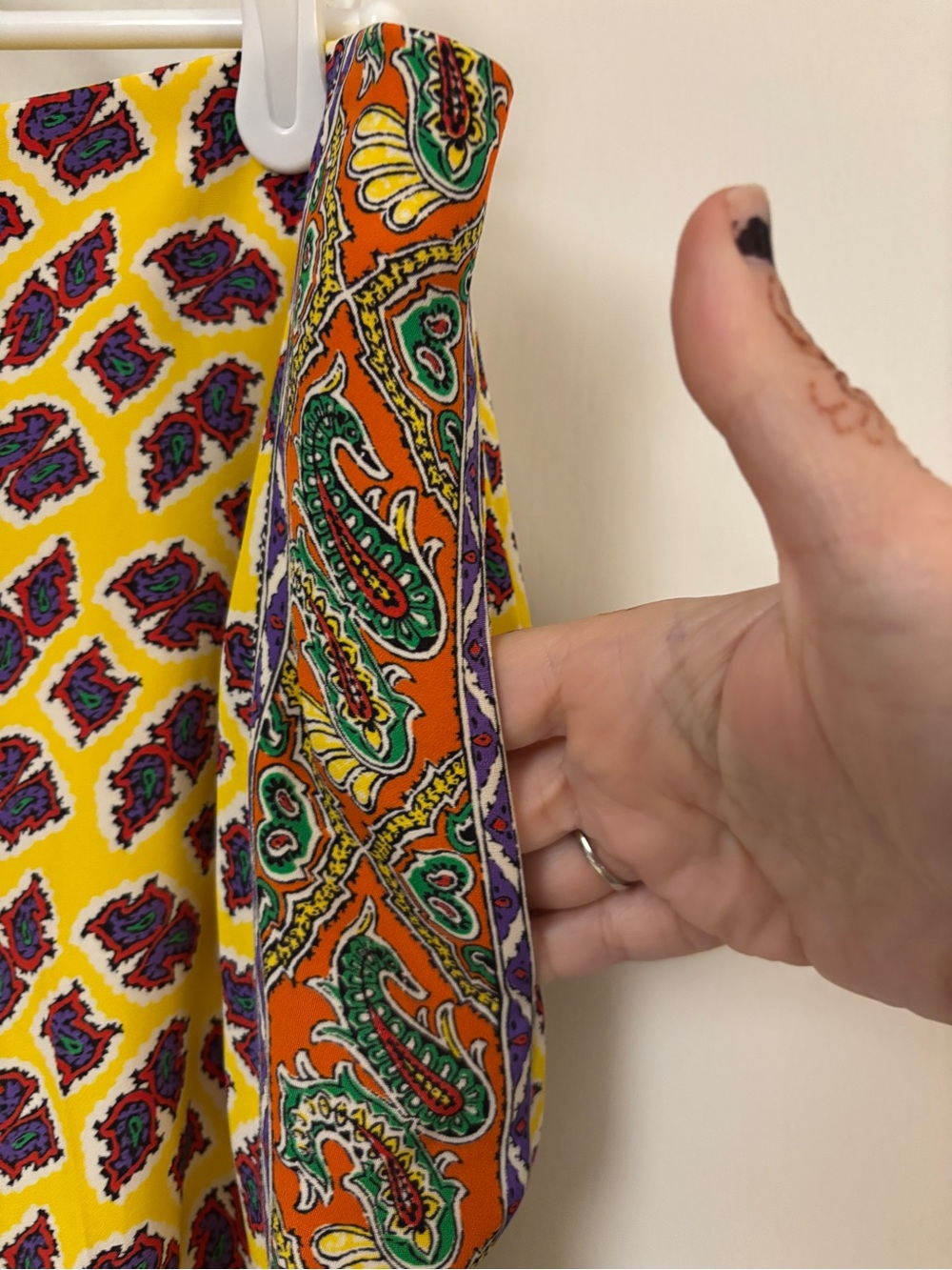 Ralph Lauren Collection Yellow Silk Paisley Pants Size 6 Simone Preppy Luxury - Picture 3 of 16